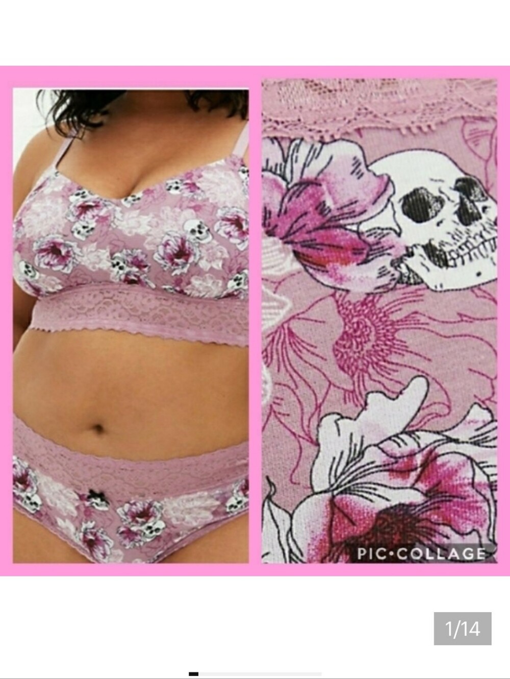 🆕SET - ☠️SKULL☠️ FLORAL LACE COTTON BRALETTE SET - MIXED SET